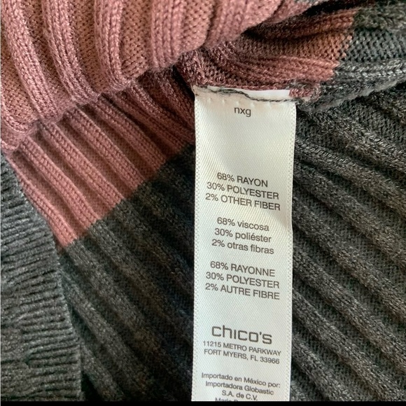 Chico’s Cold Shoulder Color Block Sweater Medium - Picture 7 of 7
